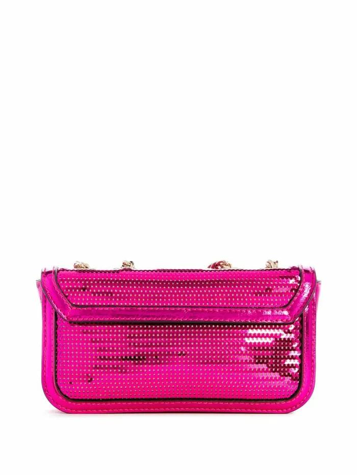 Women GUESS Kaska Sequin Convertible Mini Crossbody Fuchsia Handbags Women GUESS Kaska Sequin Convertible Mini Crossbody Fuchsia Handbags