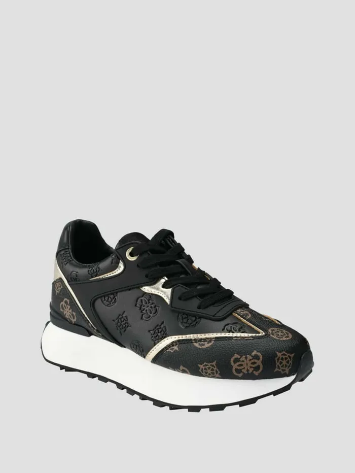 Women GUESS Luchia Logo Pop Joggers Black 002 Sneakers