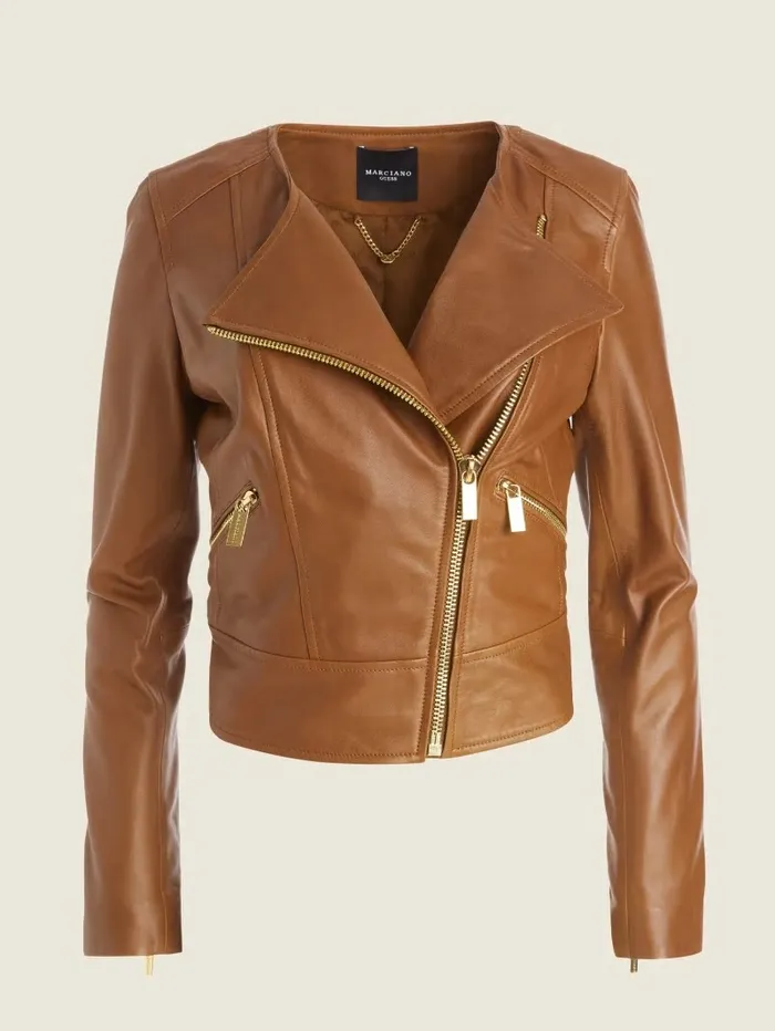 Women GUESS Rylee Leather Jacket Emperor Brown Jackets and Coats Women GUESS Rylee Leather Jacket Emperor Brown Jackets and Coats