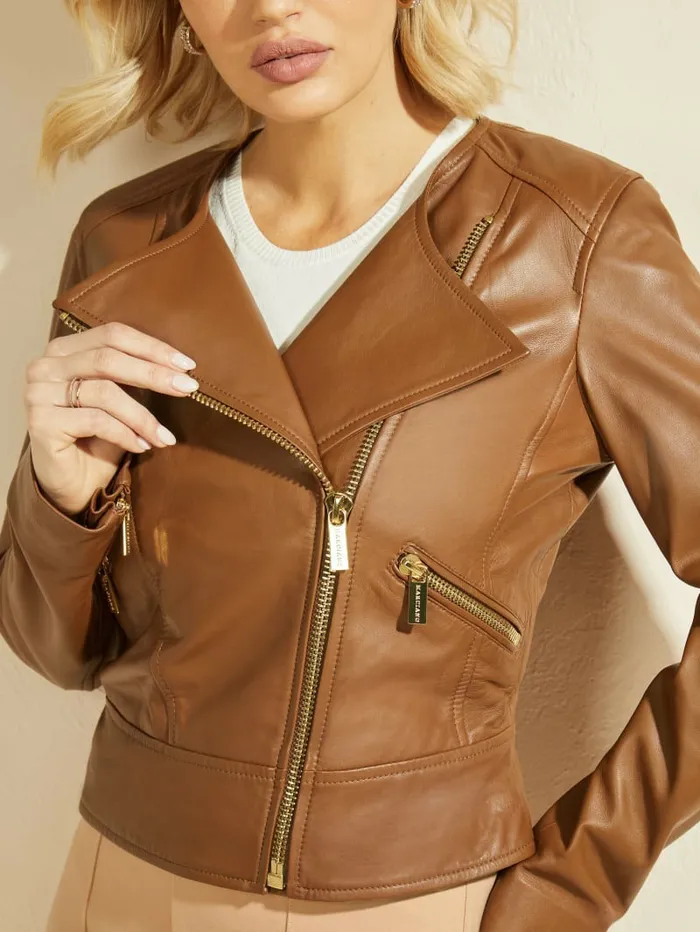Women GUESS Rylee Leather Jacket Emperor Brown Jackets and Coats Women GUESS Rylee Leather Jacket Emperor Brown Jackets and Coats