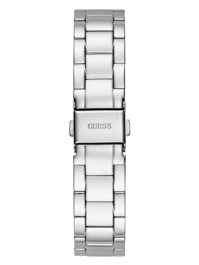 Women GUESS SilverTone and Teal Textured Analog Watch Silver Watches Women GUESS SilverTone and Teal Textured Analog Watch Silver Watches