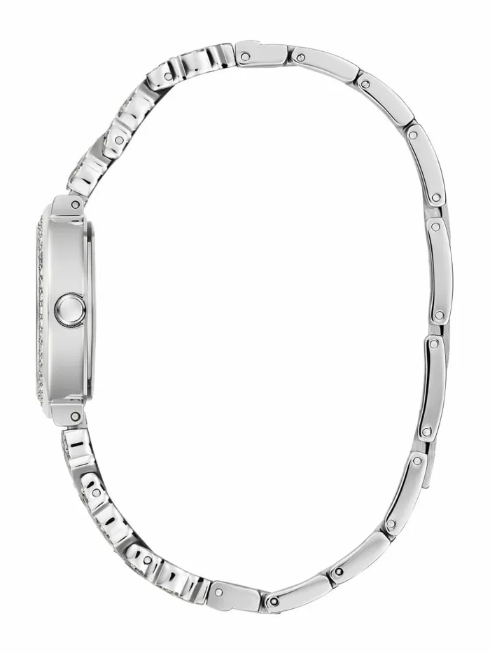 Women GUESS SilverTone Bangle Analog Watch Silver Watches