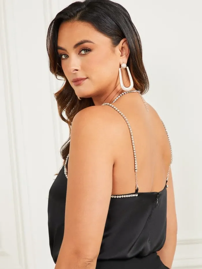 Women GUESS The Fifi Top Black Tops Women GUESS The Fifi Top Black Tops