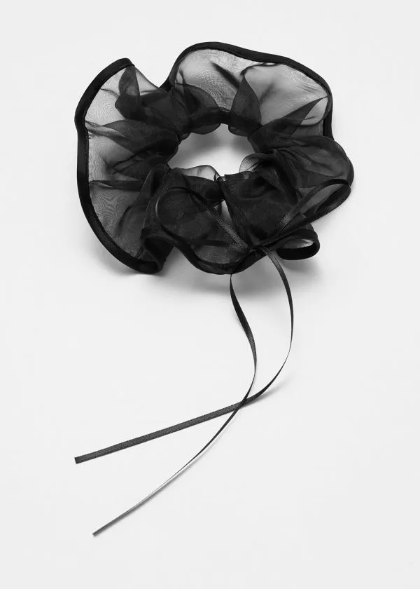 Women Hair Accessories and Other Stories Bow Embellished Scrunchie Black
