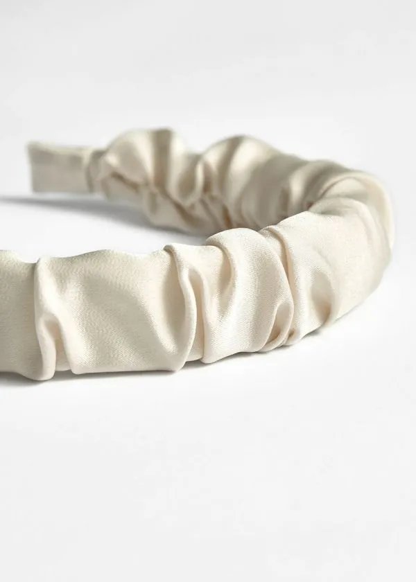Women Hair Accessories and Other Stories Ruched Alice Headband Beige