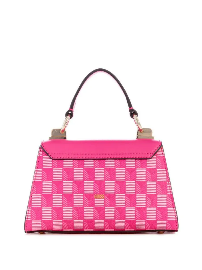 Women Hallie Mini FoldOver Flap Bag Fuchsia Logo Handbags GUESS Women Hallie Mini FoldOver Flap Bag Fuchsia Logo Handbags GUESS