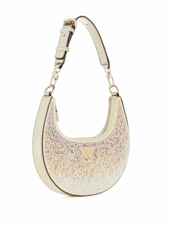 Women Handbags GUESS Lua Rhinestone Shoulder Bag Gold Women Handbags GUESS Lua Rhinestone Shoulder Bag Gold