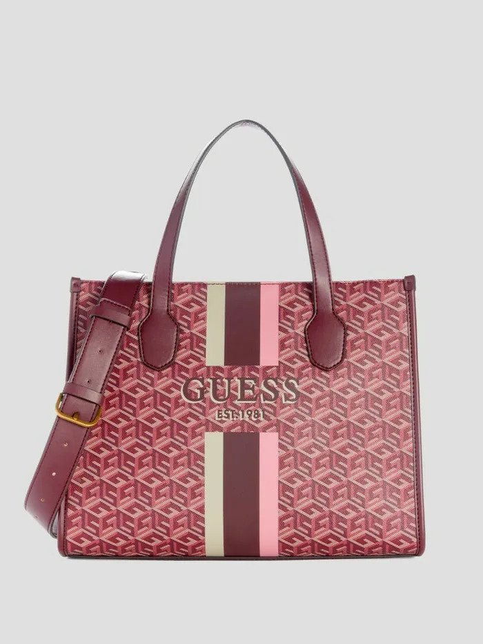 Women Handbags GUESS Silvana G Cube Tote Montego Wash