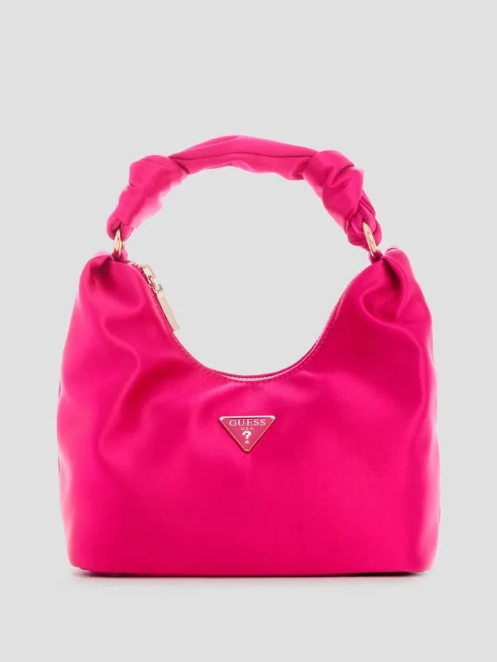Women Handbags GUESS Velina Satin Hobo Bag LightPastel Purple