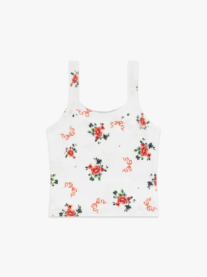 Women Harley Pointelle Tank Pointelle Bouquet Lisa Says Gah Sleeveless Tops
