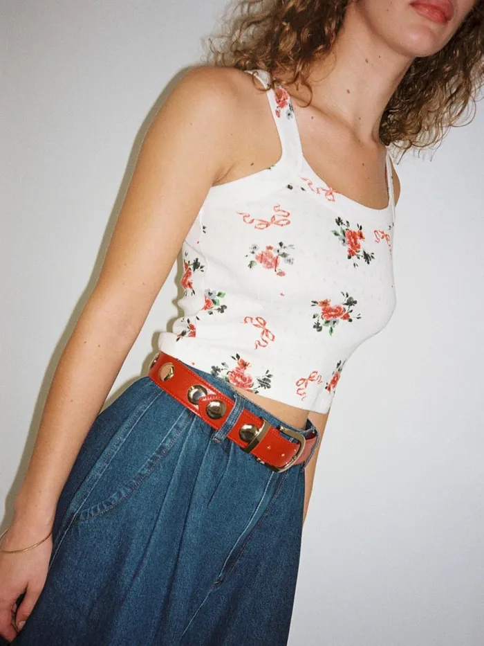 Women Harley Pointelle Tank Pointelle Bouquet Lisa Says Gah Sleeveless Tops