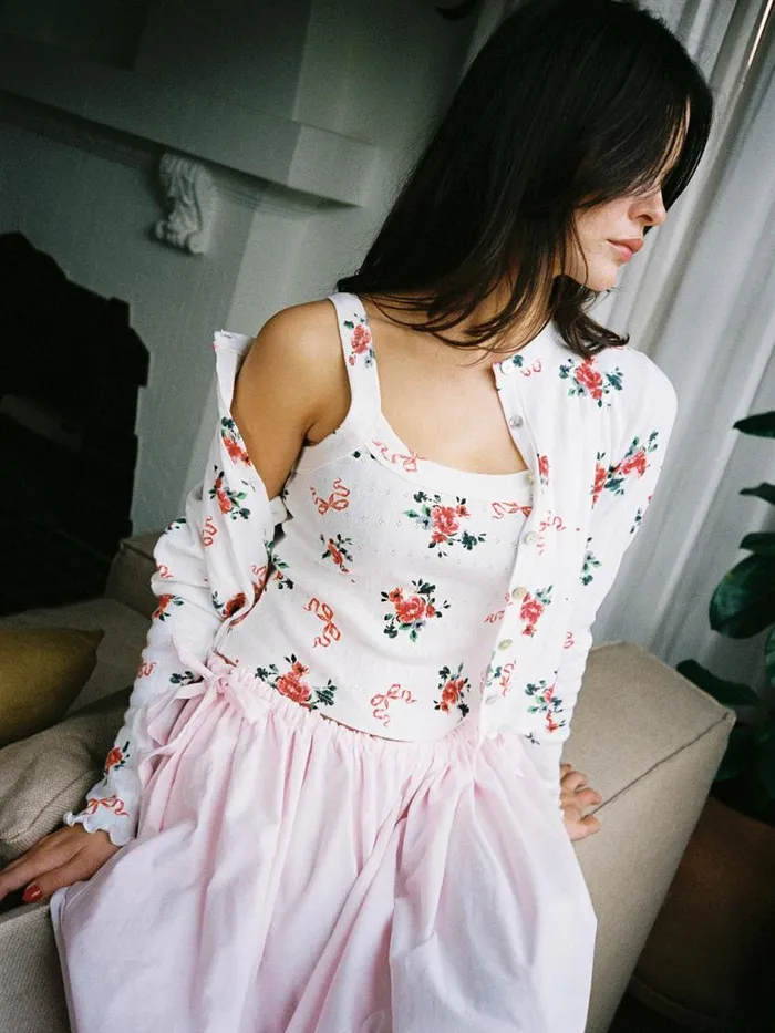 Women Harley Pointelle Tank Pointelle Bouquet Lisa Says Gah Sleeveless Tops