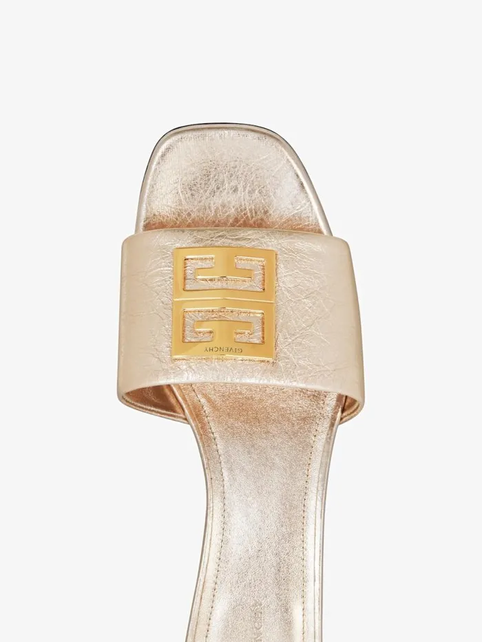 Women Heels Givenchy 4G Mules In 4G Lurex Embroidery Dusty Golden