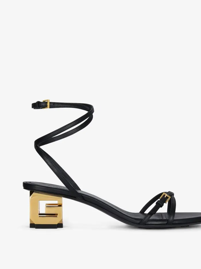 Women Heels Givenchy G Cube Sandals In Leather Black Women Heels Givenchy G Cube Sandals In Leather Black