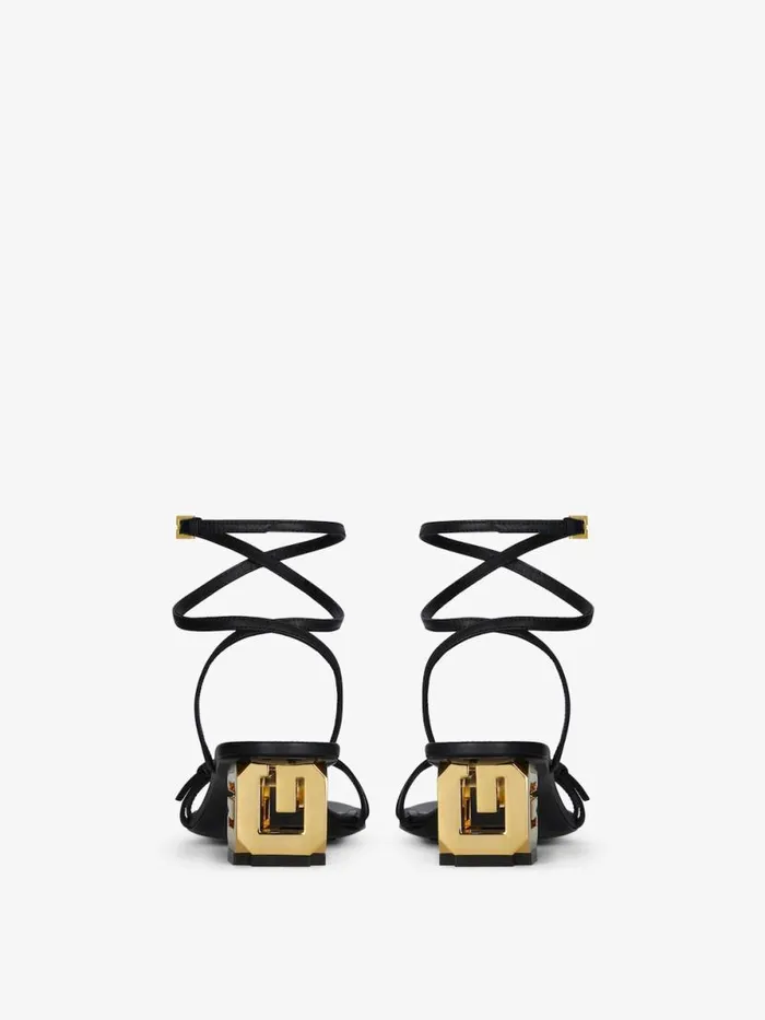 Women Heels Givenchy G Cube Sandals In Leather Black Women Heels Givenchy G Cube Sandals In Leather Black