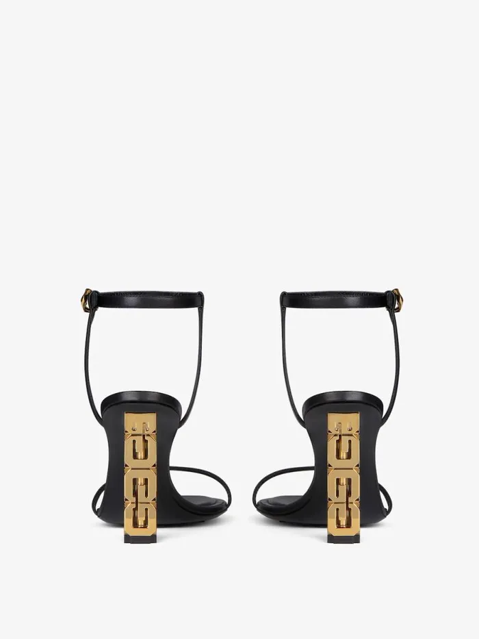 Women Heels Givenchy G Cube Sandals In Leather Black Women Heels Givenchy G Cube Sandals In Leather Black