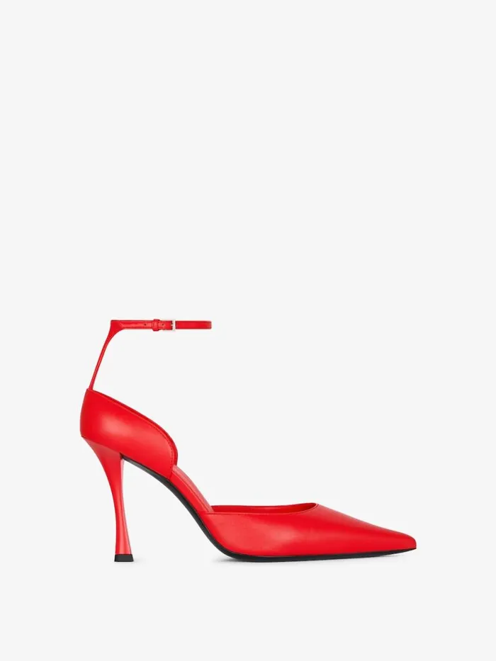 Women Heels Givenchy Show Pumps In Leather With Stockings Red