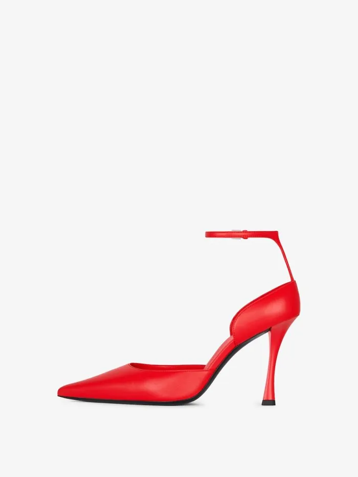 Women Heels Givenchy Show Pumps In Leather With Stockings Red