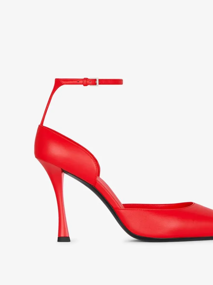 Women Heels Givenchy Show Pumps In Leather With Stockings Red
