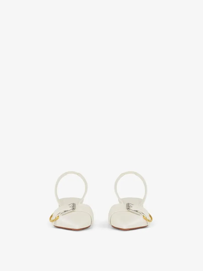 Women Heels Givenchy Voyou Slingbacks In Grained Leather Ivory Women Heels Givenchy Voyou Slingbacks In Grained Leather Ivory