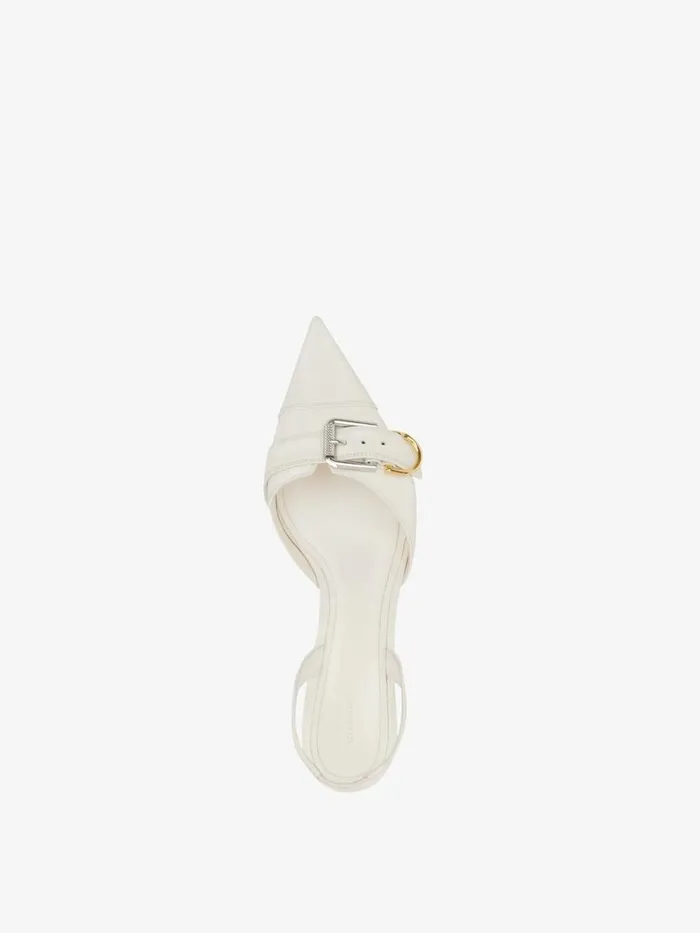 Women Heels Givenchy Voyou Slingbacks In Grained Leather Ivory Women Heels Givenchy Voyou Slingbacks In Grained Leather Ivory