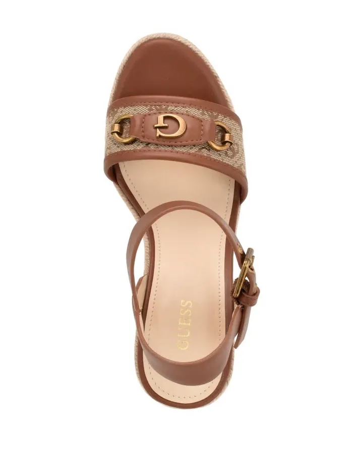 Women Heels GUESS Hisley Wedge Sandals Medium Brown Women Heels GUESS Hisley Wedge Sandals Medium Brown