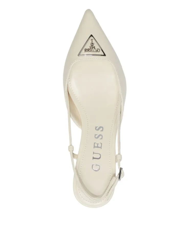 Women Heels GUESS Jesson Triangle Kitten Heels Ivory 150 Women Heels GUESS Jesson Triangle Kitten Heels Ivory 150