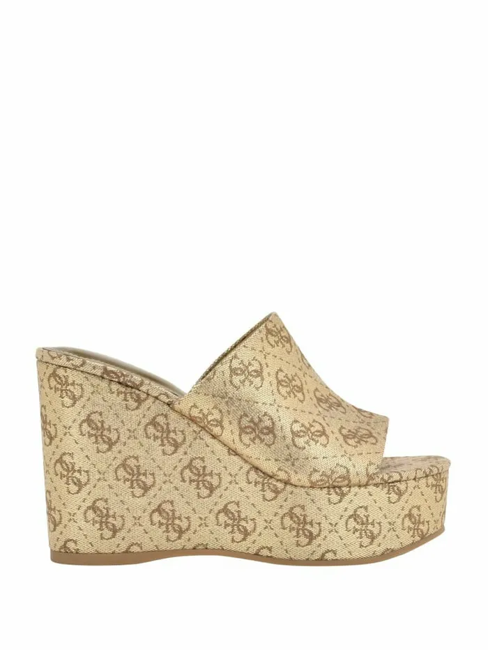 Women Heels GUESS Yenise Wedge Sandals Gold Women Heels GUESS Yenise Wedge Sandals Gold