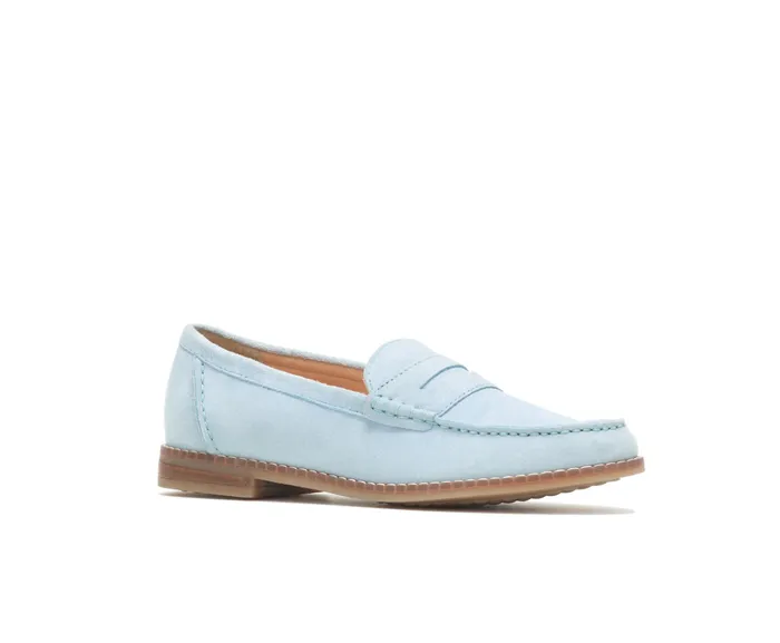 Women Hush Puppies Wren Loafer Blue Dusk Suede Loafers