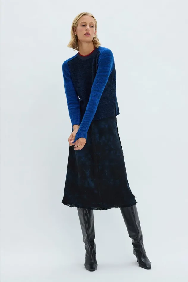 Women Indigo Cashmere Lilith Sweater Raquel Allegra Sweaters and Knits