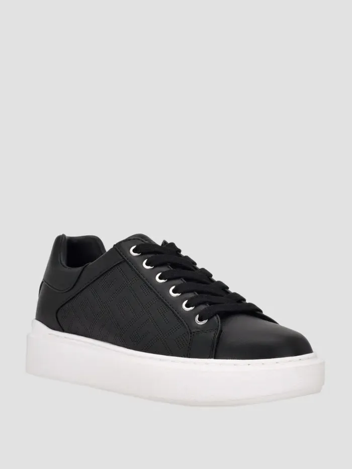 Women Ivee Perforated G Low Top Sneakers Black1 Sneakers GUESS