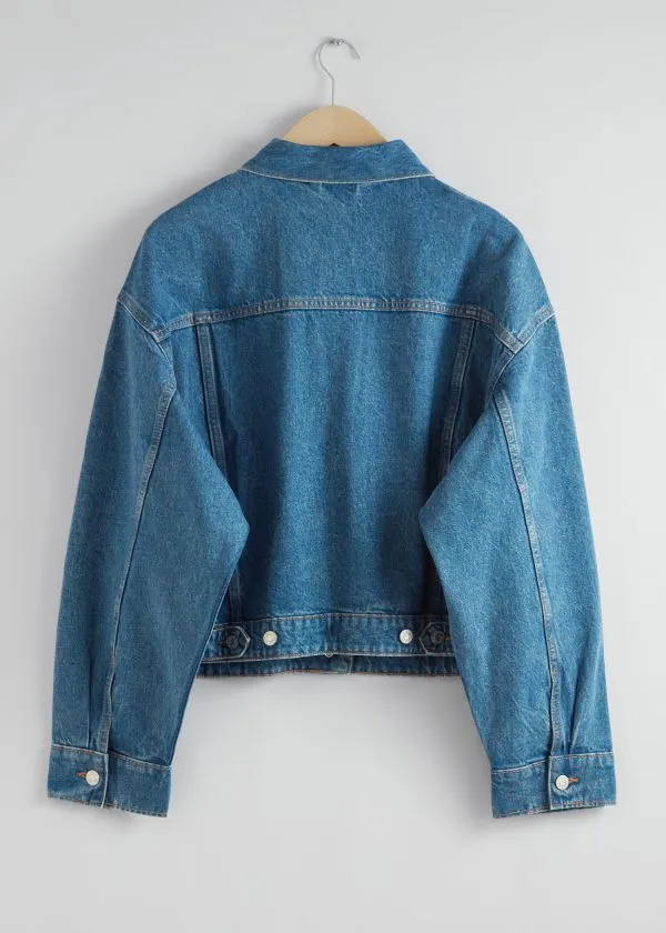 Women Jackets and Coats and Other Stories Boxy Denim Jacket Mid Blue