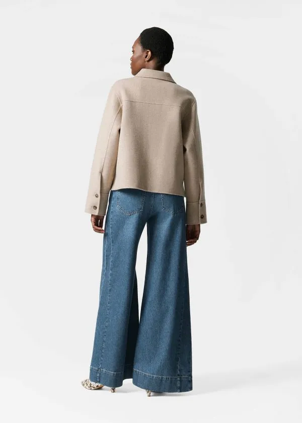 Women Jackets and Coats and Other Stories Collared Wool Jacket Beige