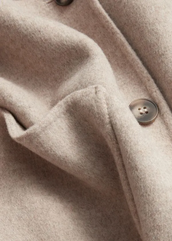 Women Jackets and Coats and Other Stories Collared Wool Jacket Beige