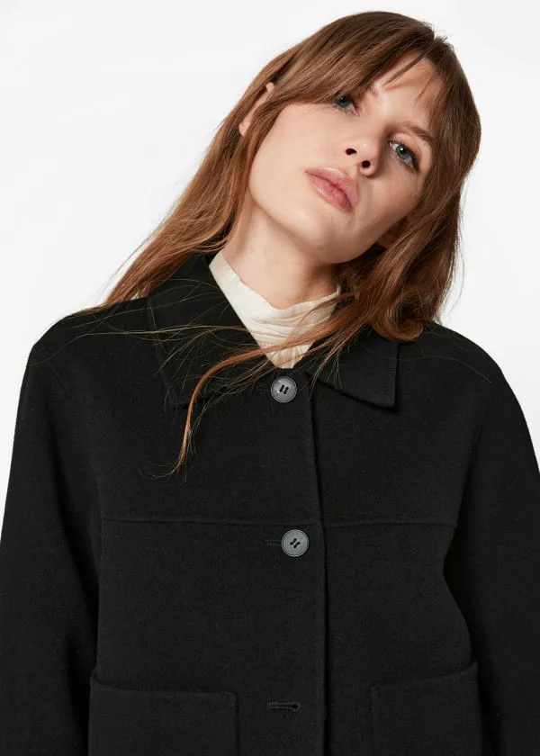 Women Jackets and Coats and Other Stories Collared Wool Jacket Black