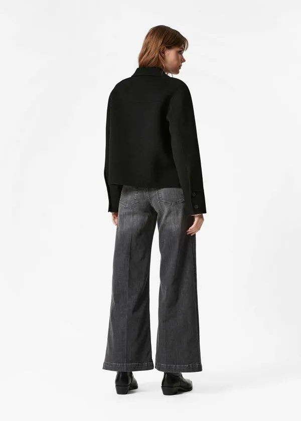 Women Jackets and Coats and Other Stories Collared Wool Jacket Black