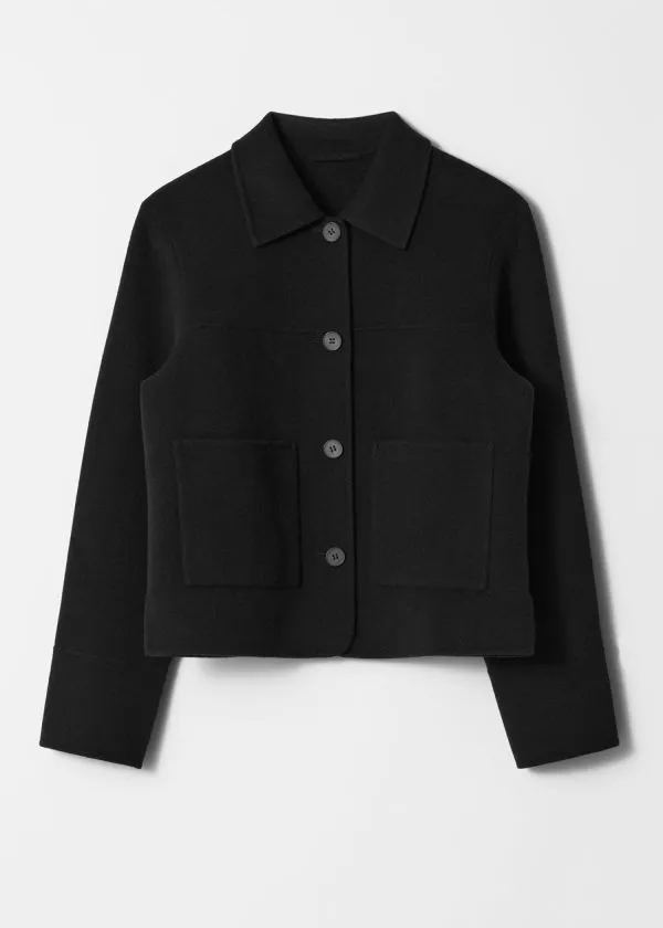 Women Jackets and Coats and Other Stories Collared Wool Jacket Black