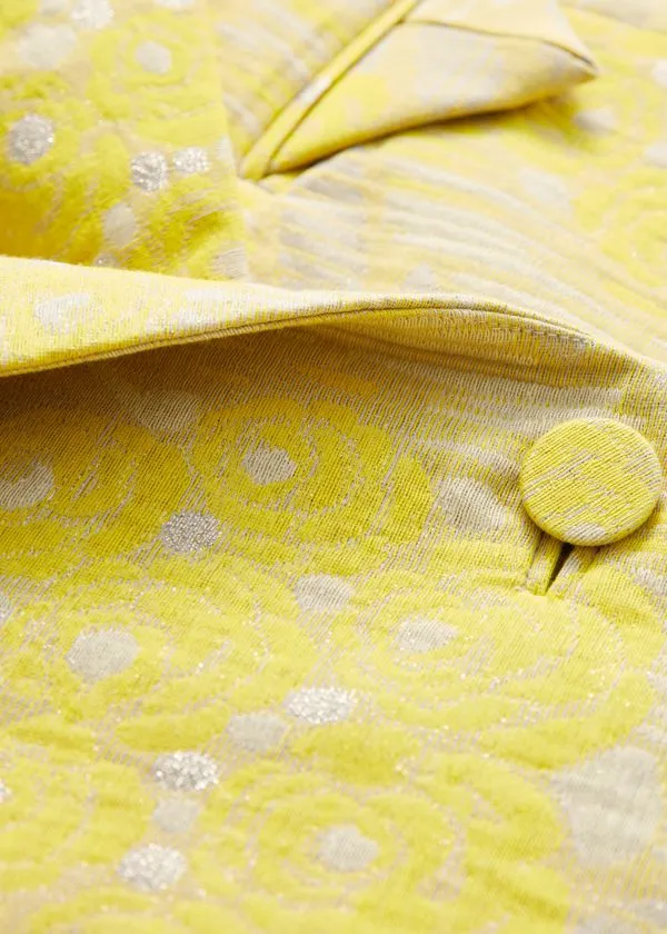 Women Jackets and Coats and Other Stories Cropped Jacquard Jacket Yellow