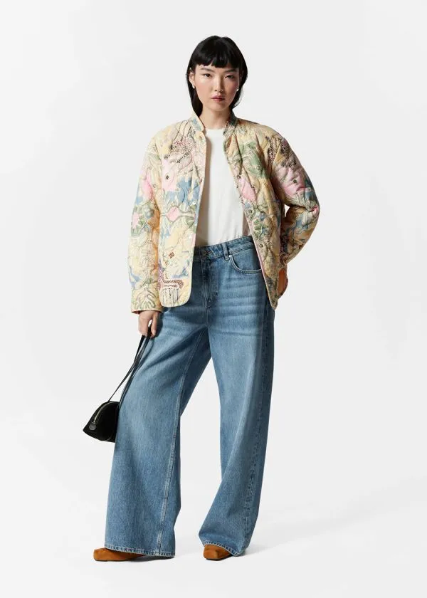 Women Jackets and Coats and Other Stories Quilted StandCollar Jacket Beige Paisley Pattern Women Jackets and Coats and Other Stories Quilted StandCollar Jacket Beige Paisley Pattern