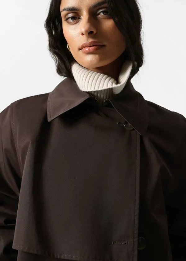 Women Jackets and Coats and Other Stories Short Trench Coat Jacket Dark Brown