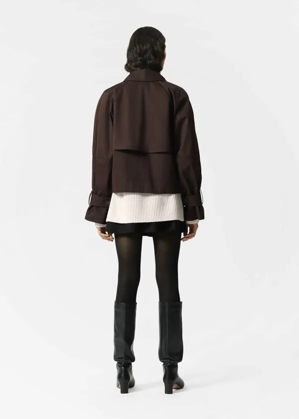 Women Jackets and Coats and Other Stories Short Trench Coat Jacket Dark Brown