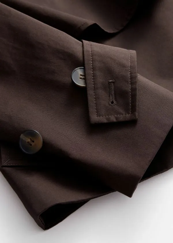 Women Jackets and Coats and Other Stories Short Trench Coat Jacket Dark Brown