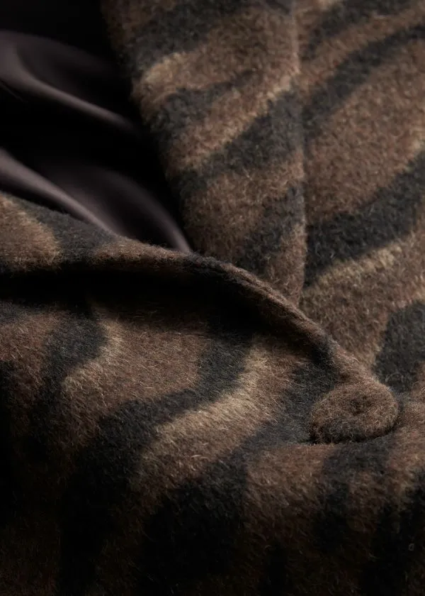 Women Jackets and Coats and Other Stories SingleBreasted Wool Blazer Brown Tiger Stripe