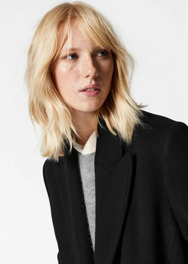 Women Jackets and Coats and Other Stories Tailored SingleBreasted Coat Black