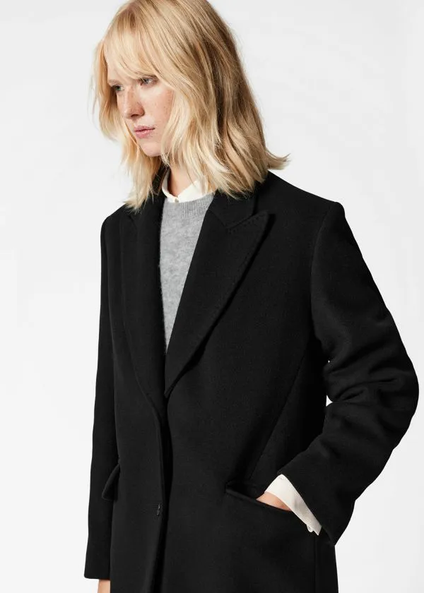 Women Jackets and Coats and Other Stories Tailored SingleBreasted Coat Black
