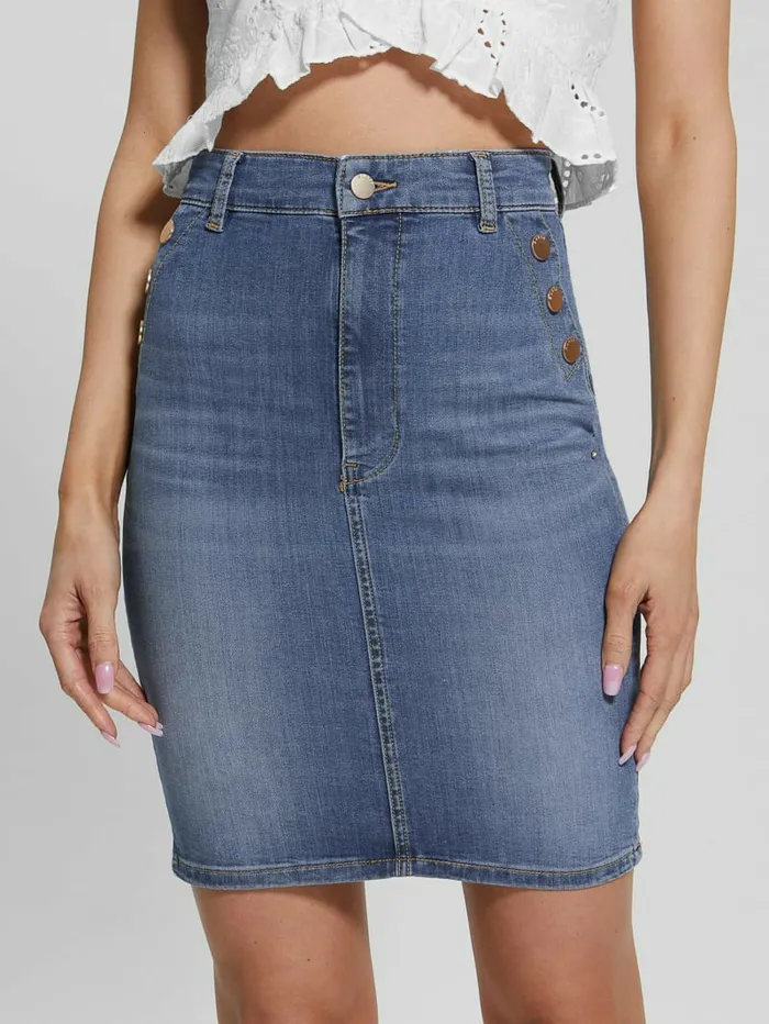 Women Jeans and Denim GUESS Iolonda Denim Skirt Feather Sky