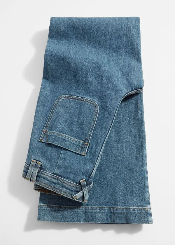 Women Jeans and Other Stories HighWaist Flared Jeans Midblue