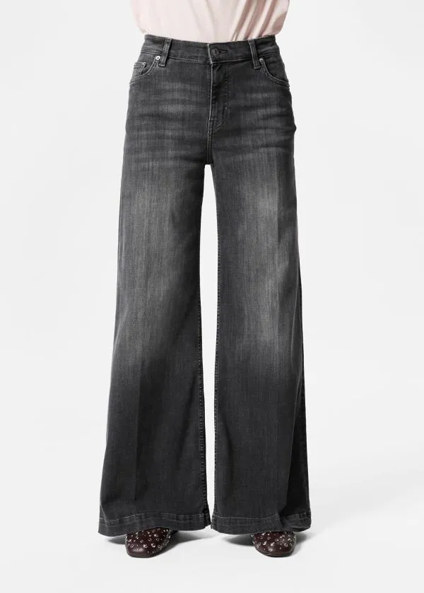 Women Jeans and Other Stories HighWaist Flared Jeans Washed Black