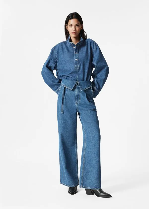 Women Jeans and Other Stories WideLeg Paperbag Jeans Blue