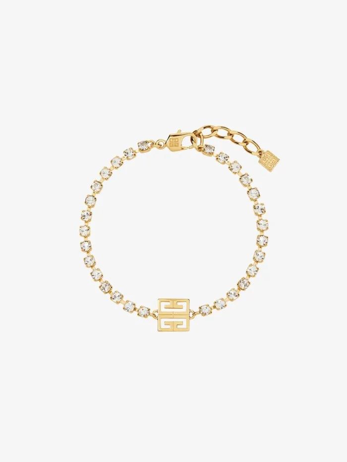 Women Jewelry Givenchy 4G Bracelet In Metal With Crystals Golden Yellow